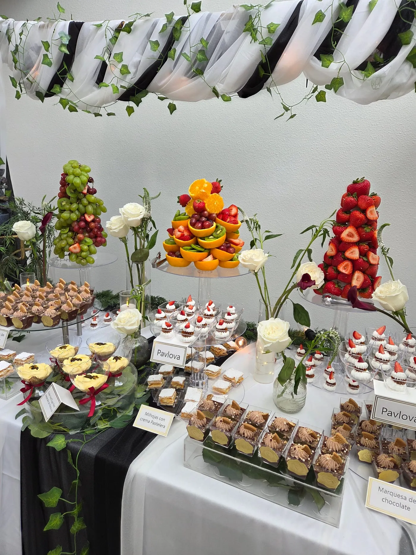 Dessert table set up for a wedding by Carol Kit Healthy