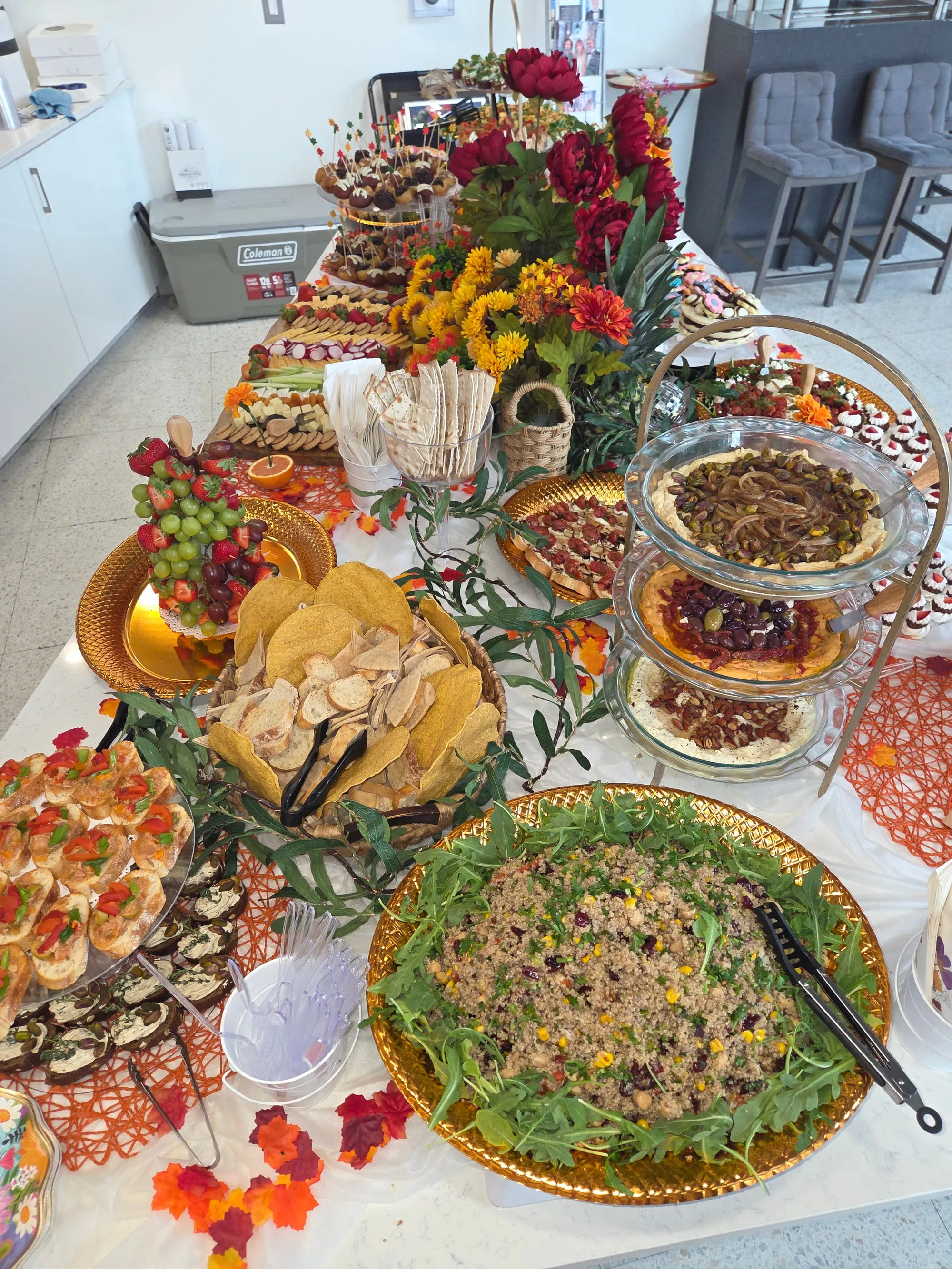 Healthy buffet setup for an event