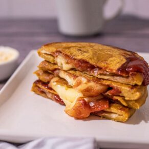 SWEET PLANTAIN AREPAS CHEESE AND GUAVA